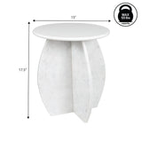 Venus 17.5" Contemporary Natural Marble Handmade X-Shaped End Table