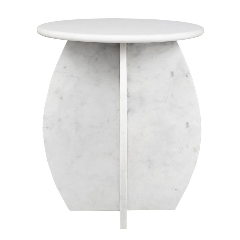 Venus 17.5" Contemporary Natural Marble Handmade X-Shaped End Table