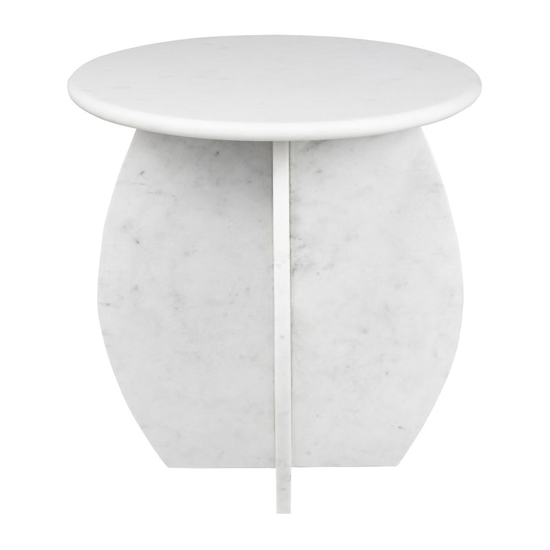 Venus 17.5" Contemporary Natural Marble Handmade X-Shaped End Table