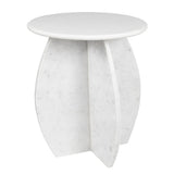 Venus 17.5" Contemporary Natural Marble Handmade X-Shaped End Table