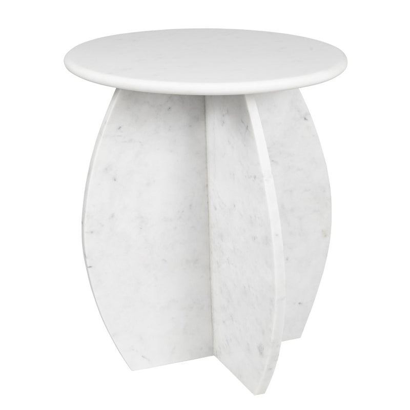 Venus 17.5" Contemporary Natural Marble Handmade X-Shaped End Table