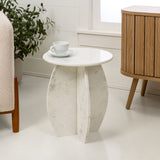 Venus 17.5" Contemporary Natural Marble Handmade X-Shaped End Table