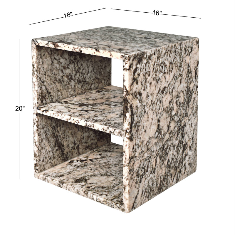 Sloane 16" Modern Natural Marble Handmade Rectangular 2-Shelf End Table - JONATHAN Y