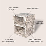 Sloane 16" Modern Natural Marble Handmade Rectangular 2-Shelf End Table - JONATHAN Y