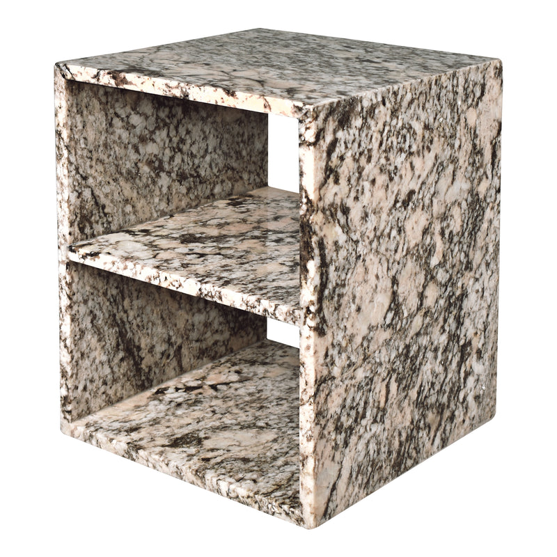 Sloane 16" Modern Natural Marble Handmade Rectangular 2-Shelf End Table - JONATHAN Y