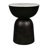 Atarah 16" Contemporary Natural Marble/Metal Handmade Hourglass End Table - JONATHAN Y