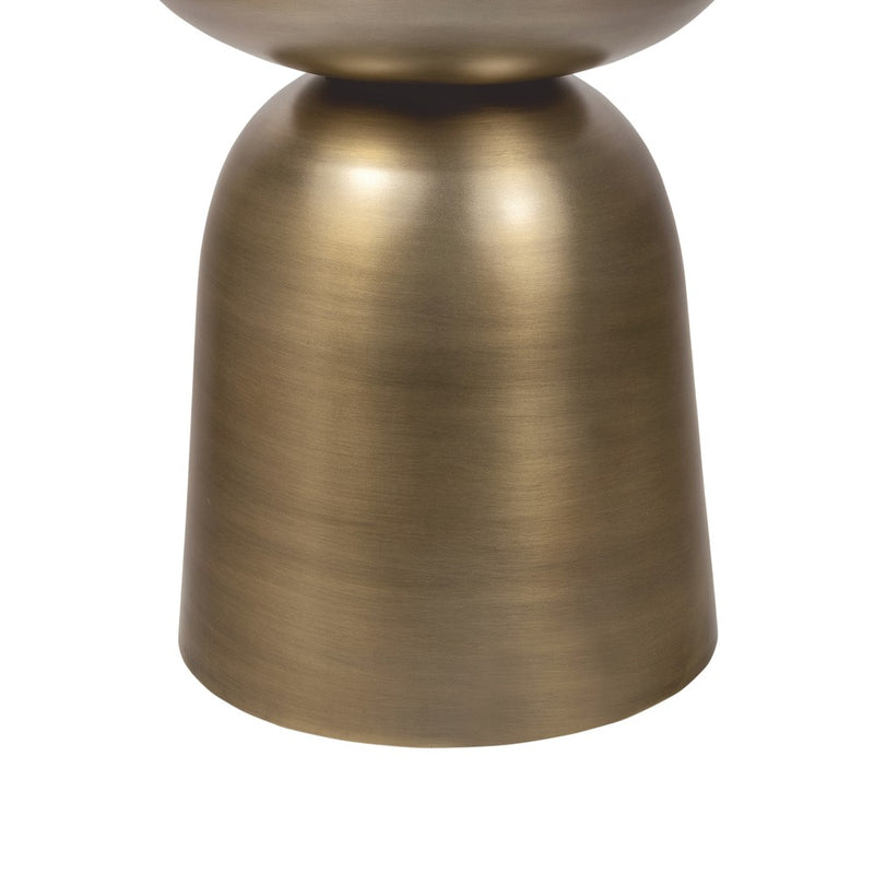 Atarah 2" Contemporary Natural Marble/Metal Handmade Hourglass End Table
