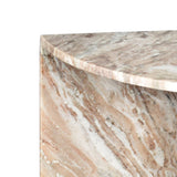 Patrice 20" Art Deco Minimalist Natural Marble Handmade Demilune Side Table