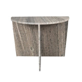 Patrice 20" Art Deco Minimalist Natural Marble Handmade Demilune Side Table