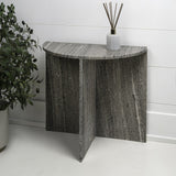 Patrice 20" Art Deco Minimalist Natural Marble Handmade Demilune Side Table