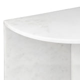 Patrice 20" Art Deco Minimalist Natural Marble Handmade Demilune Side Table