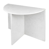Patrice 20" Art Deco Minimalist Natural Marble Handmade Demilune Side Table