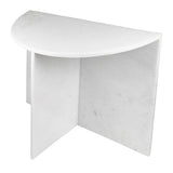 Patrice 20" Art Deco Minimalist Natural Marble Handmade Demilune Side Table
