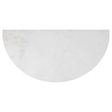 Patrice 20" Art Deco Minimalist Natural Marble Handmade Demilune Side Table