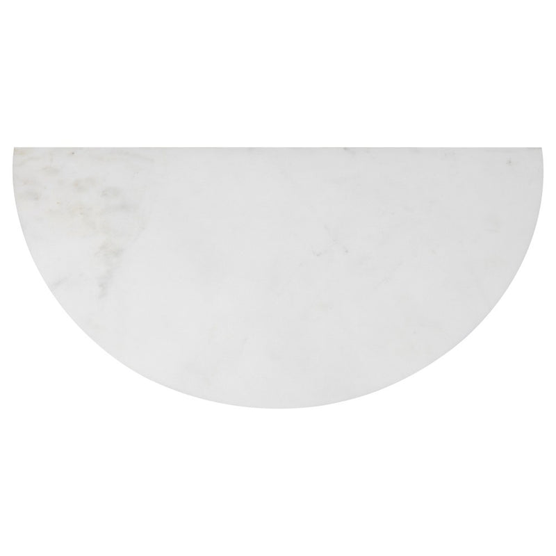 Patrice 20" Art Deco Minimalist Natural Marble Handmade Demilune Side Table