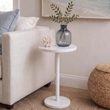 Cogsen 22.25" Contemporary Natural Marble/Metal Pedestal Drink Table