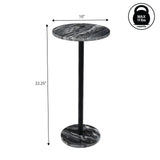 Cogsen 22.25" Contemporary Natural Marble/Metal Pedestal Drink Table