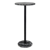 Cogsen 22.25" Contemporary Natural Marble/Metal Pedestal Drink Table