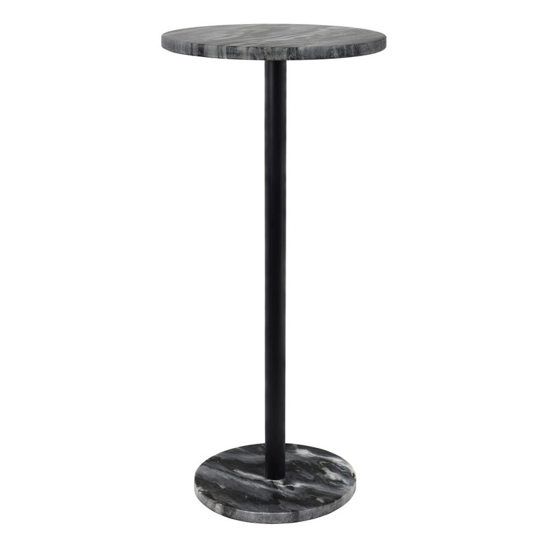 Cogsen 22.25" Contemporary Natural Marble/Metal Pedestal Drink Table