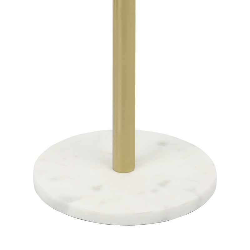 Cogsen 22.25" Contemporary Natural Marble/Metal Pedestal Drink Table
