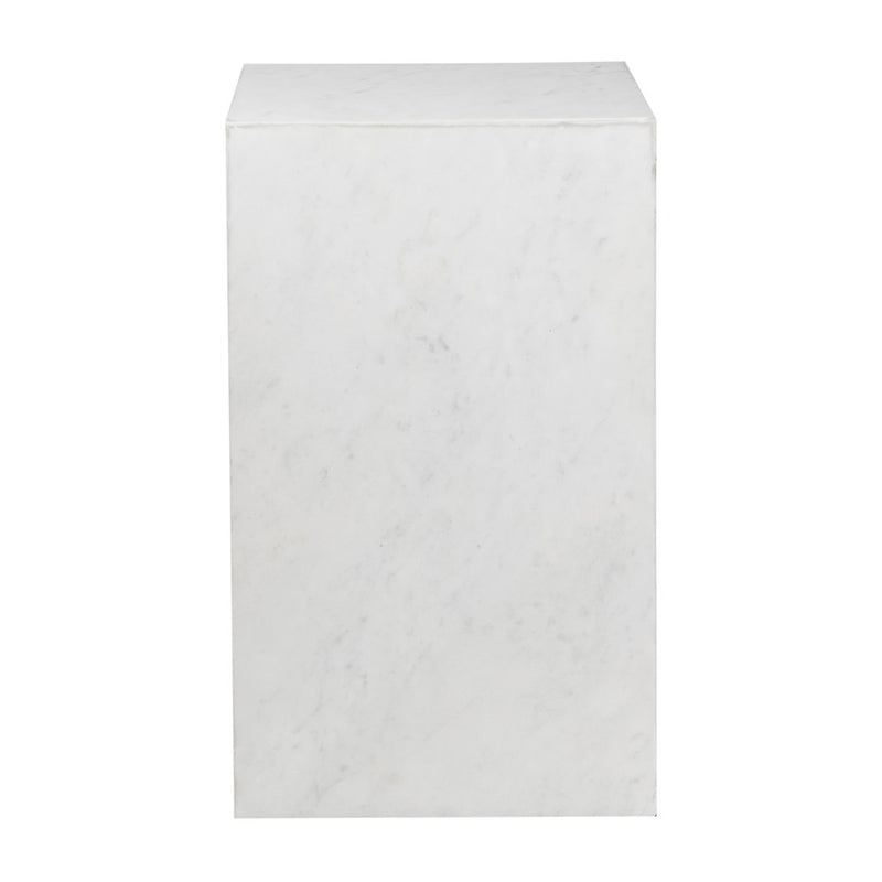 Felix 18" Contemporary Solid Natural Marble Handmade Square Plinth Block Pedestal End Table