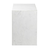 Felix 18" Contemporary Solid Natural Marble Handmade Square Plinth Block Pedestal End Table