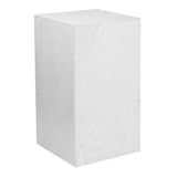Felix 18" Contemporary Solid Natural Marble Handmade Square Plinth Block Pedestal End Table