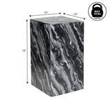 Felix 18" Contemporary Solid Natural Marble Handmade Square Plinth Block Pedestal End Table