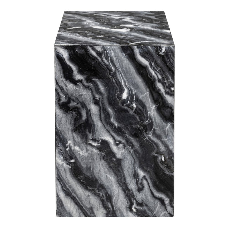 Felix 18" Contemporary Solid Natural Marble Handmade Square Plinth Block Pedestal End Table