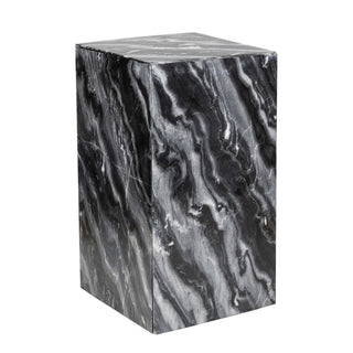 Felix 18" Contemporary Solid Natural Marble Handmade Square Plinth Block Pedestal End Table