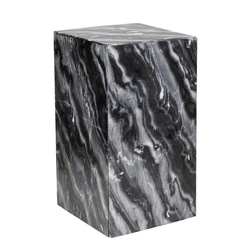 Felix 18" Contemporary Solid Natural Marble Handmade Square Plinth Block Pedestal End Table