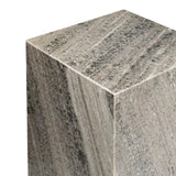Felix 18" Contemporary Solid Natural Marble Handmade Square Plinth Block Pedestal End Table