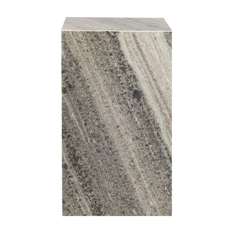 Felix 18" Contemporary Solid Natural Marble Handmade Square Plinth Block Pedestal End Table