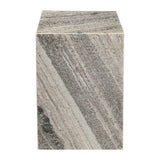 Felix 18" Contemporary Solid Natural Marble Handmade Square Plinth Block Pedestal End Table