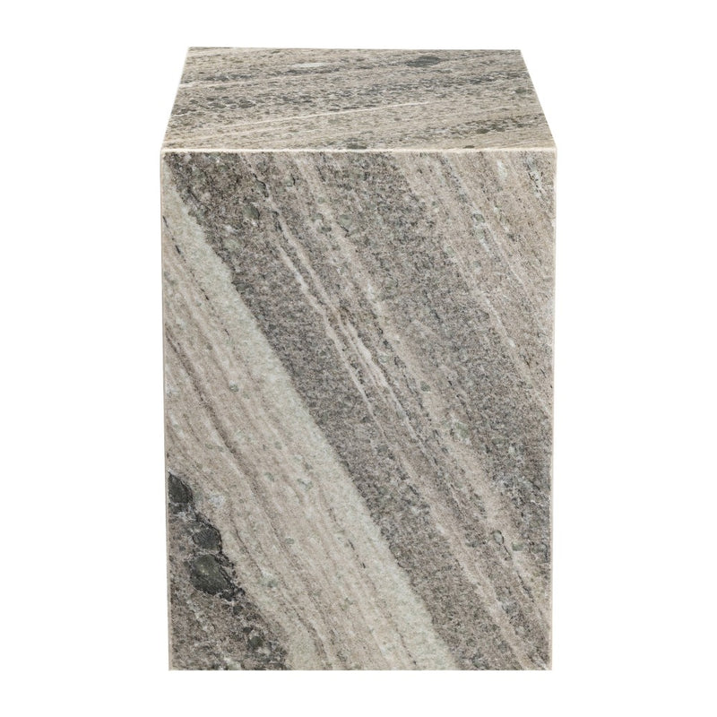 Felix 18" Contemporary Solid Natural Marble Handmade Square Plinth Block Pedestal End Table