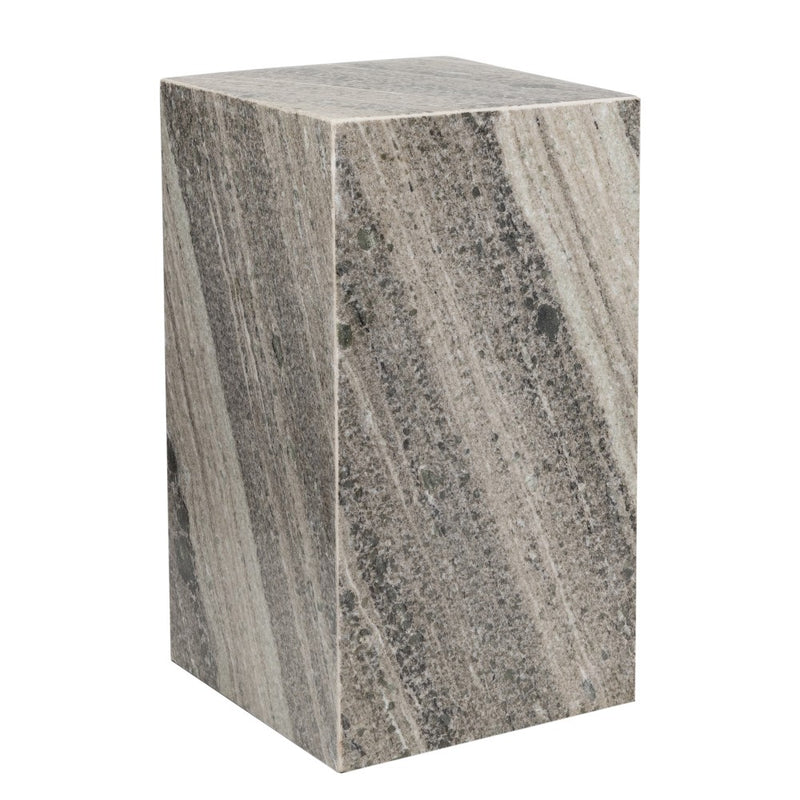 Felix 18" Contemporary Solid Natural Marble Handmade Square Plinth Block Pedestal End Table
