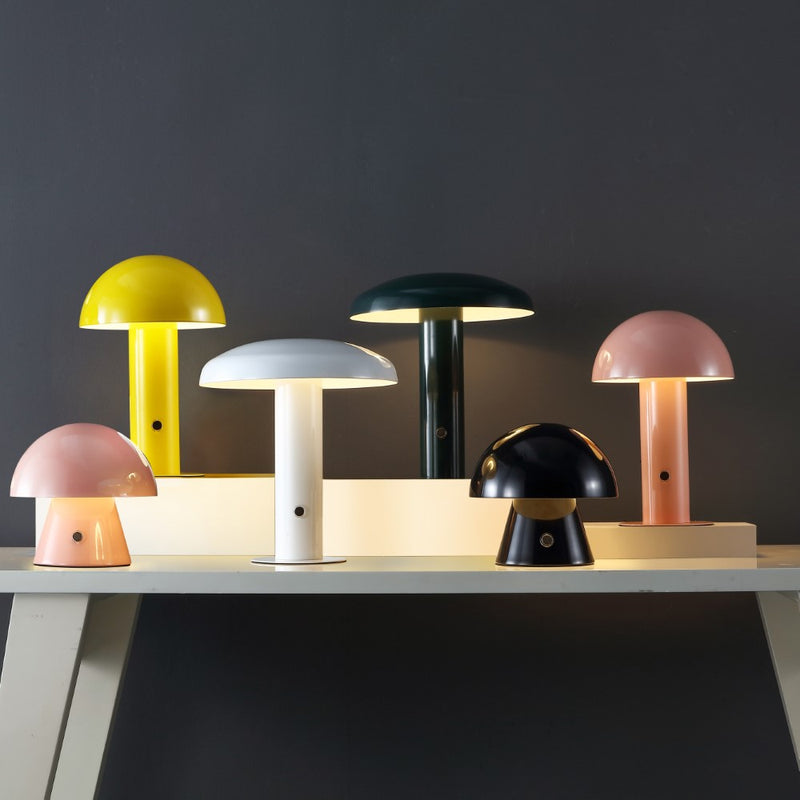 Boletus 10.75" Contemporary Bohemian Rechargeable/Cordless Iron Integrated LED Mushroom Table Lamp - JONATHAN Y