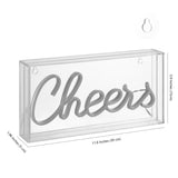 Cheers 11.8" Contemporary Glam Acrylic Box USB Operated LED Neon Light - JONATHAN Y