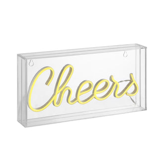 Cheers 11.8" Contemporary Glam Acrylic Box USB Operated LED Neon Light - JONATHAN Y