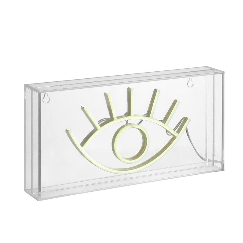 Eye 11.8" Contemporary Glam Acrylic Box USB Operated LED Neon Light - JONATHAN Y