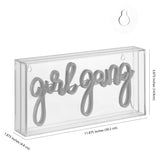 Girl Gang 11.88" Contemporary Glam Acrylic Box USB Operated LED Neon Light - JONATHAN Y