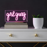 Girl Gang 11.88" Contemporary Glam Acrylic Box USB Operated LED Neon Light - JONATHAN Y