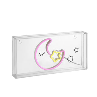 Moon 11.8" Contemporary Glam Acrylic Box USB Operated LED Neon Light - JONATHAN Y
