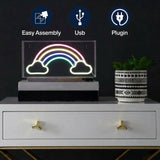 Rainbow 11.75" Contemporary Glam Acrylic Box USB Operated LED Neon Light Multi-Colored – ICONS