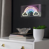 Rainbow 11.75" Contemporary Glam Acrylic Box USB Operated LED Neon Light - JONATHAN Y