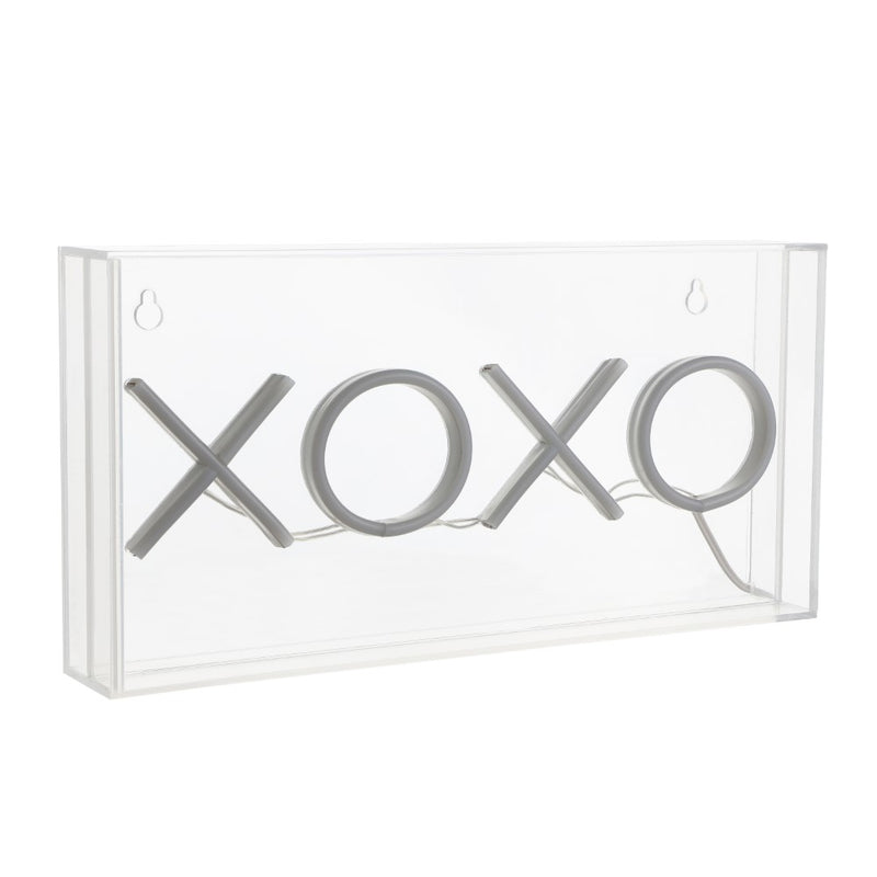 XOXO 11.75" Contemporary Glam Acrylic Box USB Operated LED Neon Light - JONATHAN Y