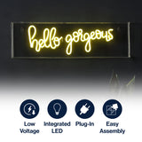 Hello Gorgerous 20" Contemporary Glam Acrylic Box USB Operated LED Neon Light
