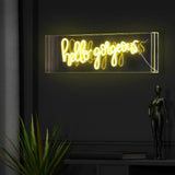 Hello Gorgerous 20" Contemporary Glam Acrylic Box USB Operated LED Neon Light - JONATHAN Y