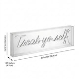 Treat Yo Self 20" Contemporary Glam Acrylic Box USB Operated LED Neon Light Yellow – DIM