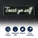 Treat Yo Self 20" Contemporary Glam Acrylic Box USB Operated LED Neon Light